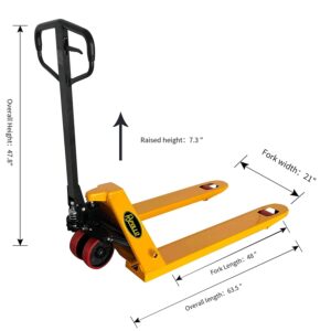 APOLLOLIFT Hand Pallet Jack Truck 5500lbs Capacity(21W x 48L) and Pallet Truck Lift 2200lbs Capacity(21W x 45L)