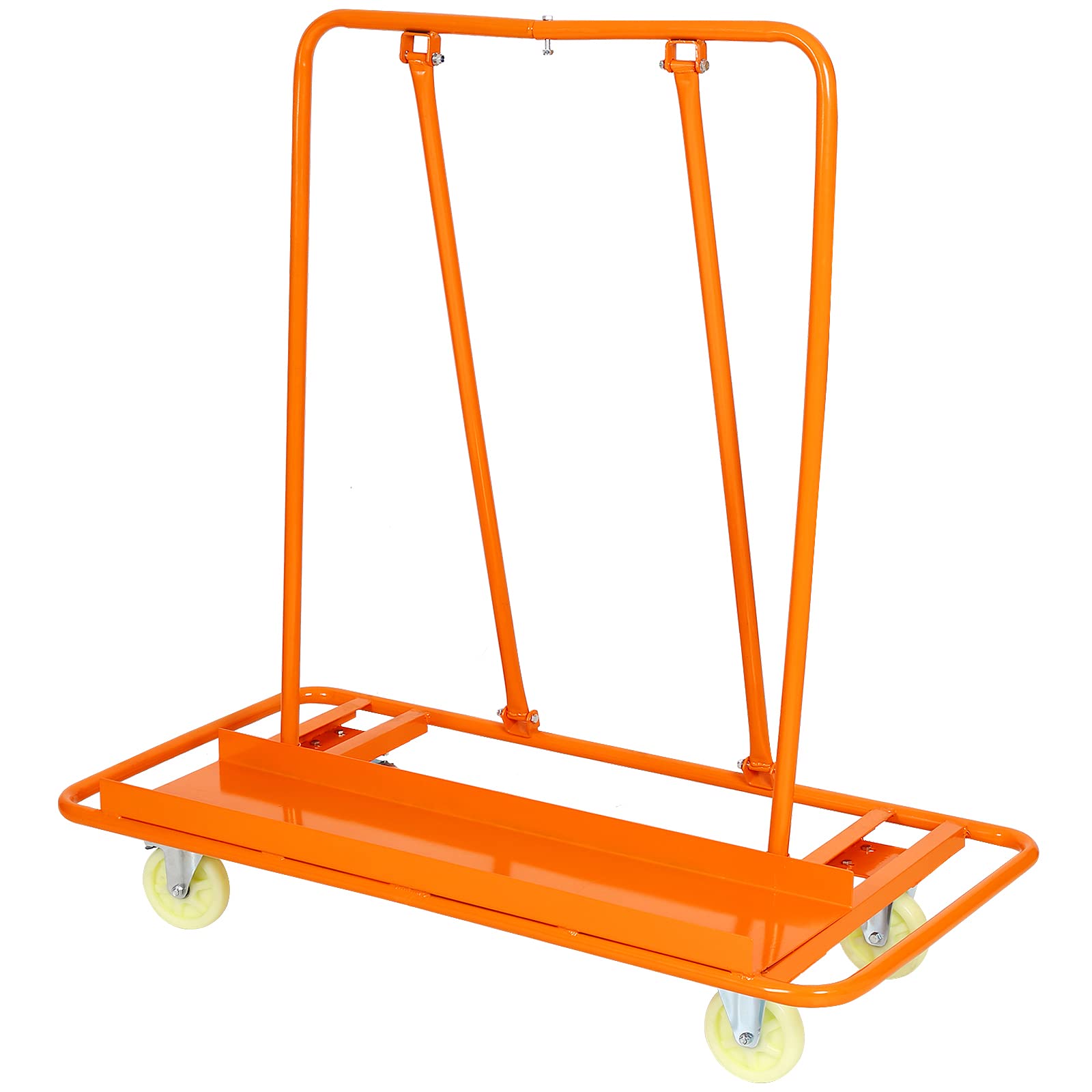 Veemuaro Heavy Duty Drywall Sheet Cart, Panel Dolly Cart 1600LBS Load Capacity with Four 5" Wheels, Service Cart for Garage, Home, Warehouse (Orange)