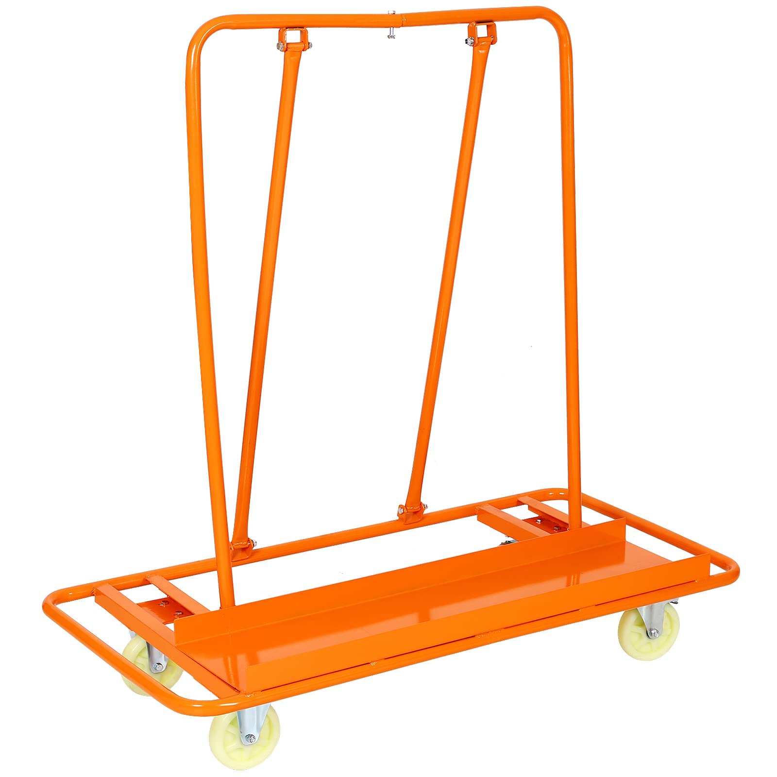 Veemuaro Heavy Duty Drywall Sheet Cart, Panel Dolly Cart 1600LBS Load Capacity with Four 5" Wheels, Service Cart for Garage, Home, Warehouse (Orange)