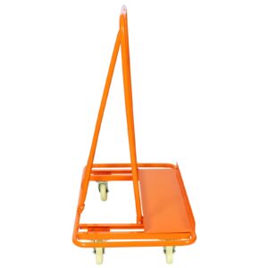 Veemuaro Heavy Duty Drywall Sheet Cart, Panel Dolly Cart 1600LBS Load Capacity with Four 5" Wheels, Service Cart for Garage, Home, Warehouse (Orange)