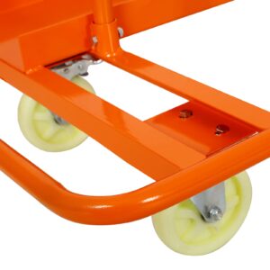 Veemuaro Heavy Duty Drywall Sheet Cart, Panel Dolly Cart 1600LBS Load Capacity with Four 5" Wheels, Service Cart for Garage, Home, Warehouse (Orange)