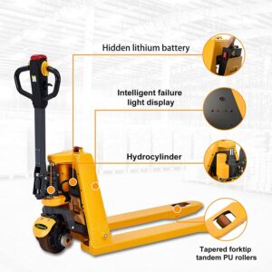 APOLLOLIFT Electric Power Lithium Battery Pallet Jack Truck 3300lb Cap. 48" x27" and Pallet Truck Lift 2200lbs Capacity 45" x27" Fork Size