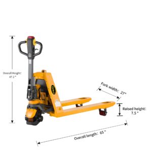 APOLLOLIFT Electric Power Lithium Battery Pallet Jack Truck 3300lb Cap. 48" x27" and Pallet Truck Lift 2200lbs Capacity 45" x27" Fork Size