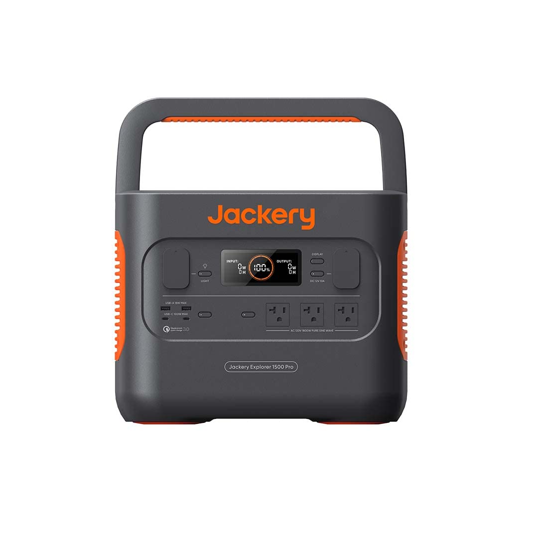 Jackery Explorer 1500 Pro Portable Power Station, Solar Generator with 1512Wh, 2x100W PD Ports, 2H Full Charge, Compatible with SolarSagas, for Outdoor RV, Camping, Emergencies (Solar Panel Optional)