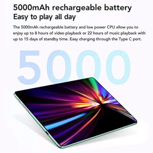 Tablet for Android10.1, 5G Network Call, 6GB RAM 128GB ROM, 10.1in 1600x2560 IPS, 8MP 24MP Dual Camera, 8 Core Processor, WiFi Bluetooth5.0 GPS, Dual SIM Card