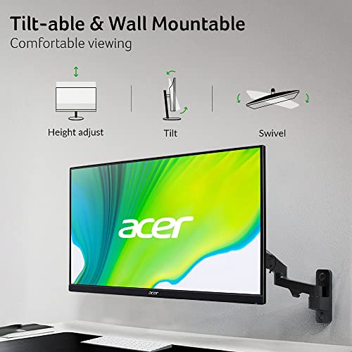 Acer KB272 Hbi 27" Full HD (1920 x 1080) Zero-Frame Gaming Office Monitor | AMD FreeSync Technology | 100Hz | 1ms (VRB) | Low Blue Light | Tilt | HDMI & VGA Ports,Black