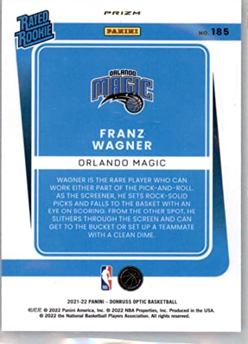 2021-22 Donruss Optic Blue Velocity #185 Franz Wagner Rated Rookies RC Rookie Orlando Magic NBA Basketball Trading Card