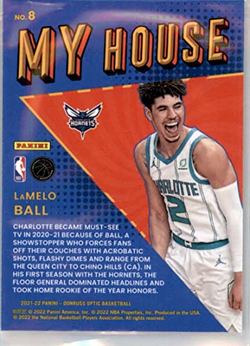 2021-22 Donruss Optic My House #8 LaMelo Ball Charlotte Hornets NBA Basketball Trading Card