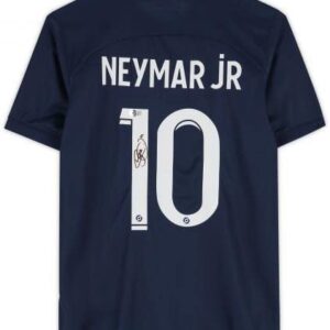 Framed Neymar Paris Saint-Germain Autographed Nike 2022-23 Blue Jersey - Autographed Soccer Jerseys