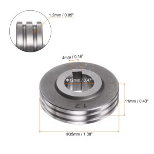 HARFINGTON 2pcs Mig Welder Wire Feed Drive Roller 35x12x11x4mm Keyway Width Roll Parts Replacement U Groove 0.05"