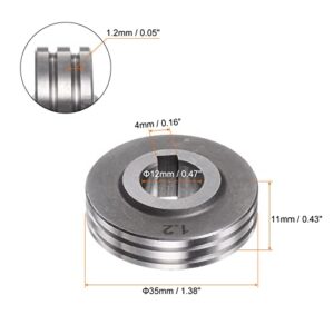 HARFINGTON Mig Welder Wire Feed Drive Roller 35x12x11x4mm Keyway Width Roll Parts Replacement U Groove 0.05"