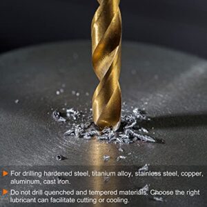 HARFINGTON Twist Drill Bit 6mm Titanium Coated (HSS-E) M42 High Speed Steel 8% Cobalt Straight Shank for Stainless Steel Aluminum Alloy Metal