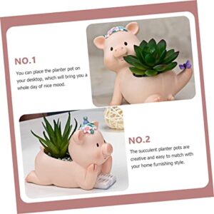 HANABASS 8 pcs Office Small Ceramic for Shaped Bonsai Plant Cactus Flower Flowerpot Garden Animal Pot Succulents Home Pig Succulent Planter Decor Ceramics Pots Planters Containers