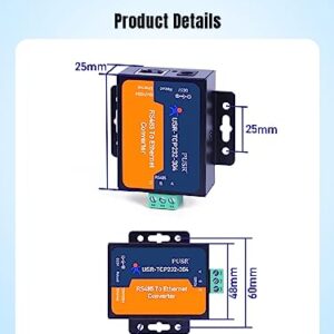 PUSR TCP232-304 RS485 to TCP/IP Converter Serial Device Server Support Modbus Gateway Built-in Webpage RS485 to Ethernet Converter