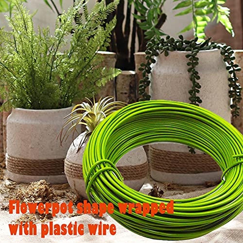 Yuehuam 32.8ft Bonsai Training Wire Large Roll Plastic Coated Flower Art Soft Iron Wire Handmade DIY Household Gardening Supplies