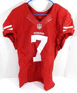 2015 san francisco 49ers colin kaepernick #7 game issued red jersey 42 dp35605 - unsigned nfl game used jerseys