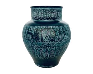greek pithari,relief terracotta,pottery vase 21cm,ancient greek mythology scenses