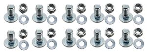 10pk 710-0451 712-04063 replacement skid shoe bolts carriage bolts nuts and washers kit fits mtd cub cadet snow blower (5/16-18) 3/4" 784-5580