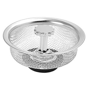 2 Pack Kitchen Sink Strainer Stopper Stainless Steel Drain Basket Waste Plug