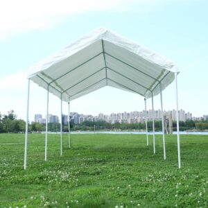 10'x20' Heavy Duty Carport Gazebo, Canopy Garage, Car Shelter with Windows