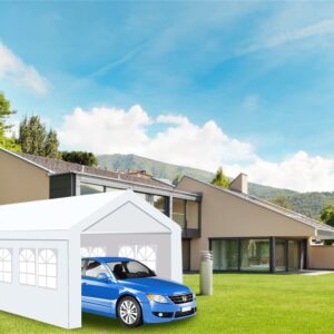 10'x20' Heavy Duty Carport Gazebo, Canopy Garage, Car Shelter with Windows