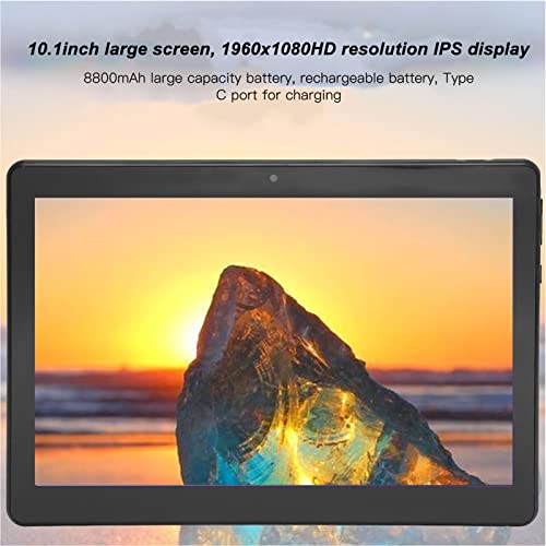 10.1 Inch Display 1080p Full HD Tablet, 4GB RAM 64GB Storage Dual Speakers and Cameras Front 5MP + Rear 13MP for Portable Entertainment 5G WiFi 8800mAh Gray