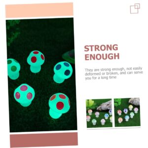 Alasum 40Pcs Luminous Mushroom Garden Miniature Mushroom Statue Mushroom Garden Decor Mushroom Crystals Mushroom Outdoor Decor Luminous Mini Mushroom Statue Decor Cartoon Resin Cake