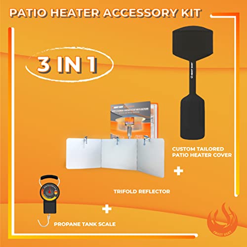 SWEET HEAT - "Everything but the Heater" Accessory Bundle - Includes Sweet Heat TRIFOLD, Sweet Heat Fitted Patio Heater Cover, and Sweet Heat Propane Tank Level Reader