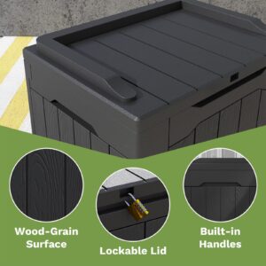 Patiowell 30 Gallon Resin Deck Box, Outdoor Storage Box for Patio Furniture, Deliveries, Pool Supplies,Waterproof and Lockable, Black