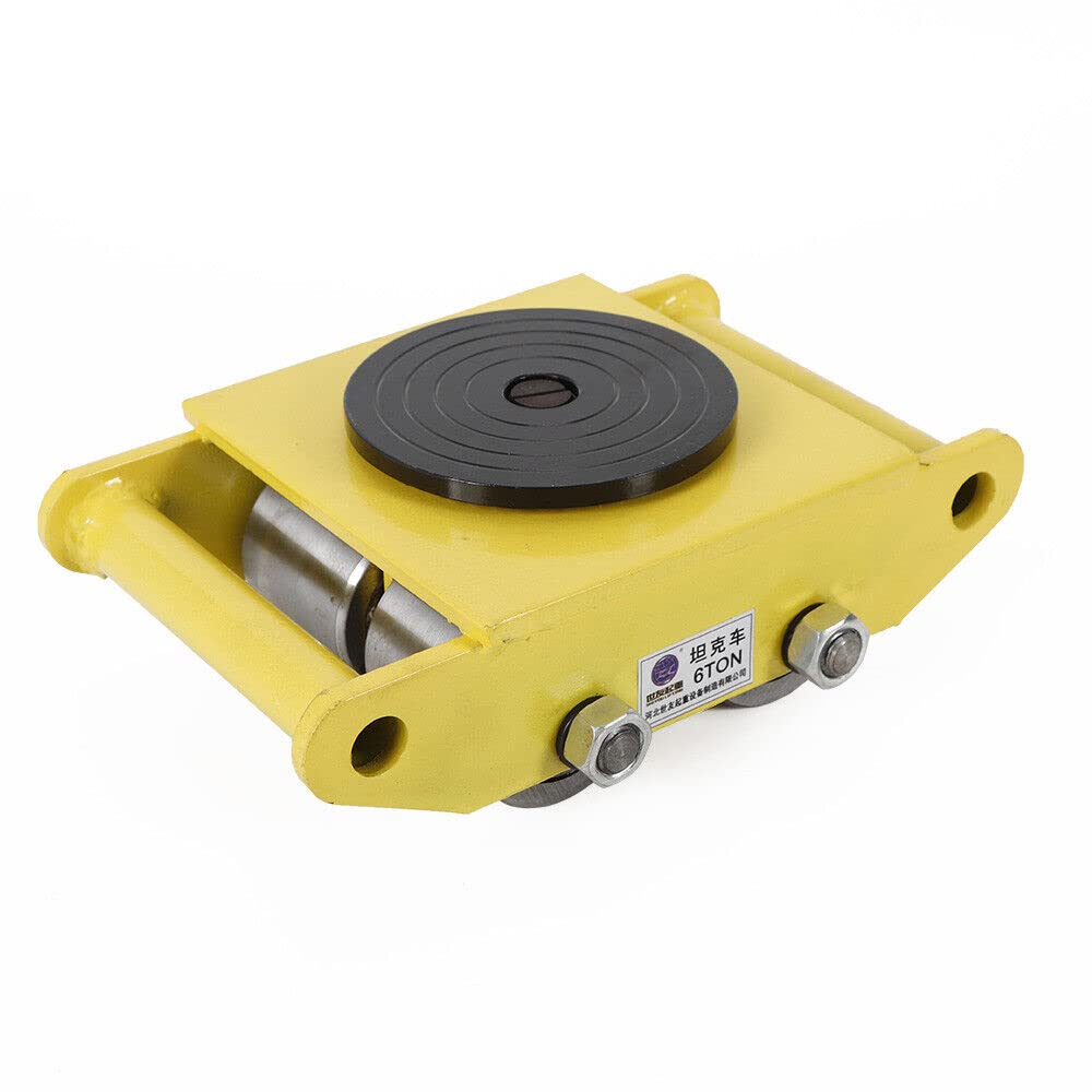 Machine Skates,6T Machinery Skate Dolly, Heavy Duty Machinery Dolly Skate Mover Roller Cargo Trolley 13200 lbs Suitable for Warehousing,Transportation and Other handling Machinery skids (Yellow)