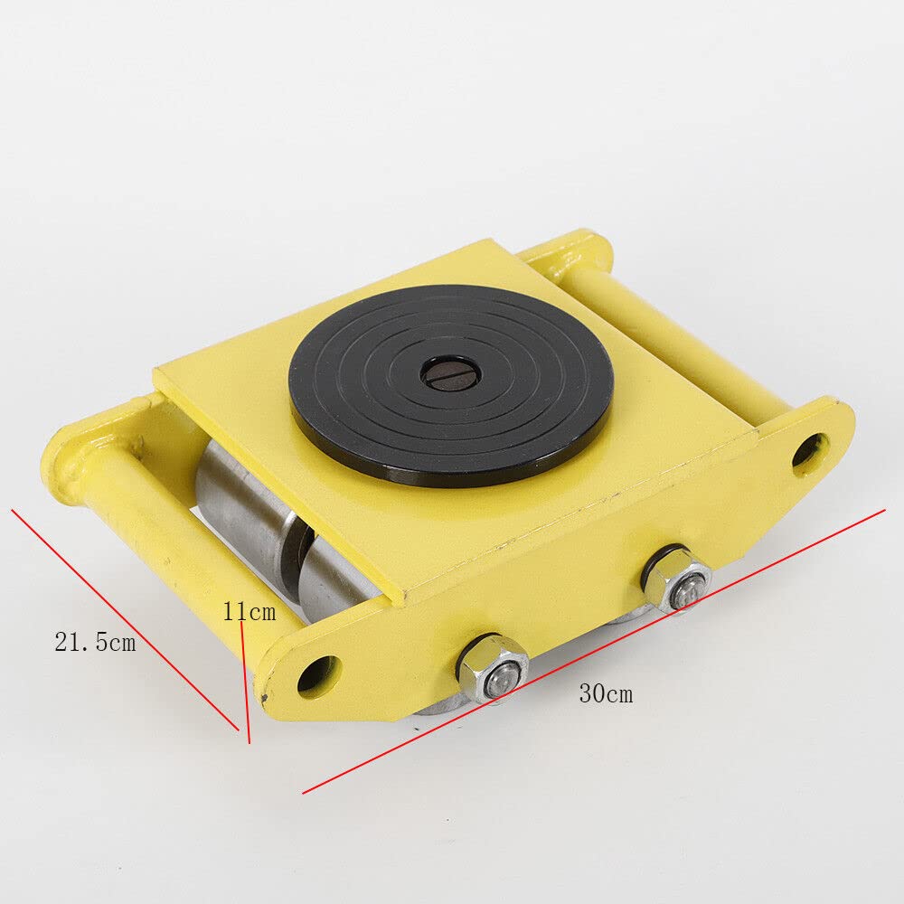 Machine Skates,6T Machinery Skate Dolly, Heavy Duty Machinery Dolly Skate Mover Roller Cargo Trolley 13200 lbs Suitable for Warehousing,Transportation and Other handling Machinery skids (Yellow)