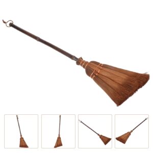 Alipis Heavy-Duty Corn Broom Palm-Fiber Broom Brush Removing Broom with Bamboo Handle for Office Home Kitchen Floor Use