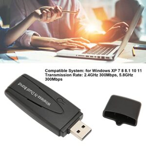 WiFi Adapter, Dual Band 2.4Hz 5GHz 600Mbps USB Wireless Network Adapter Dual Antenna Strong Penetration for Computer