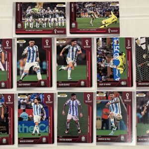 2022 Panini Instant World Cup Champions Argentina Team Set -12 Total Cards including Lionel Messi, Julian Alvarez RC, Angel Di Maria, Alexis Mac Allister, Rodrigo De Paul, Enzo Fernandez RC, Nahuel Molina, Nicolas Otamendi, Cristian Romero, Nicolas Taglia