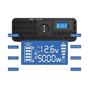 Solar inverters LCD Display 5000W 24V 48V to 220V 230V 240V 5KW DC to AC Pure Sine Wave Power Inverter ( Color : 60HZ , Size : 24V_240V )