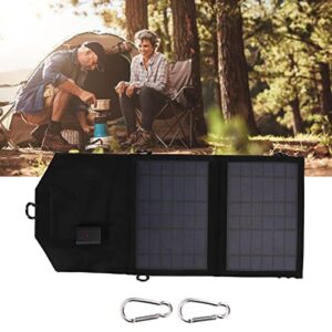 Jeanoko Folding Solar Panel Charger, Environmental Protection Polycrystalline Silicon Solar Panel Charger Energy Saving USB Port for Hiking