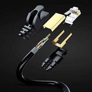 Cat 7 Ethernet Cable 100 ft - High-Speed Internet & Network LAN Patch Cable, RJ45 Connectors - 100ft / Black / 5 Pack - Perfect for Gaming, Streaming, and More