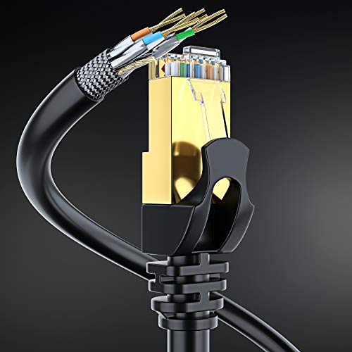 Cat 7 Ethernet Cable 100 ft - High-Speed Internet & Network LAN Patch Cable, RJ45 Connectors - 100ft / Black / 5 Pack - Perfect for Gaming, Streaming, and More