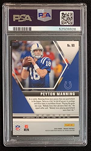 Peyton Manning 2020 Panini Mosaic Football Card #90 Graded PSA 10