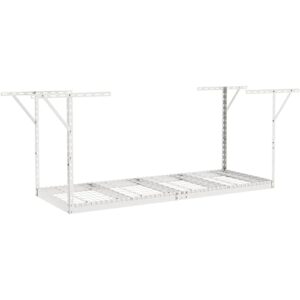 VEVOR Overhead Garage Storage Rack, 3x8 Garage Ceiling Storage Racks, Heavy Duty Adjustable Cold Rolled Steel Racks for Garage Storage, Organization, 600 lbs Load Capacity, 22''-40" (White)