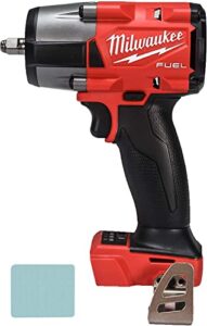 milwaukee m18 18v fuel 3/8'' brushless cordless mid-torque compact impact wrench bare tool + accessories, black & red