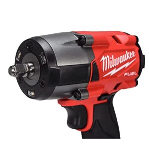 Milwaukee M18 18V Fuel 3/8'' Brushless Cordless Mid-Torque Compact Impact Wrench Bare Tool + Accessories, Black & Red