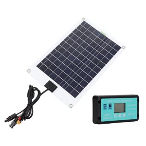 50 watt solar panel kit, 50w high efficiency solar panel charger with 100a mppt solar charge controller for rv vehicle trailer marine boat 12 volt battery