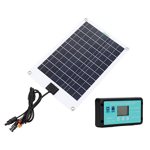 50 Watt Solar Panel Kit, 50W High Efficiency Solar Panel Charger with 100A MPPT Solar Charge Controller for RV Vehicle Trailer Marine Boat 12 Volt Battery