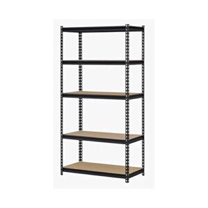 karpha 36" w x 18" d x 72" h 5-tier steel frame, black, 4000 lbs., for basements, workshops, garages, businesses, or anywhere heavy-duty vertical storage is required