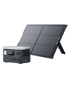 growatt solar generator vita 550, 538wh portable power station with 100w solar panel, 3 x 110v/600w ac outlets, fast recharging, lifepo4 battery pack, emergency backup for outdoor camping/rv/home use