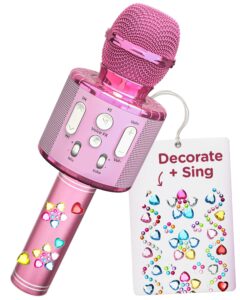 move2play, kids karaoke microphone | personalize with jewel stickers | birthday gift for girls, boys & toddlers | girls toy ages 3, 4-5, 6, 7, 8+ years old