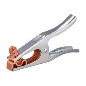 GC15500 15-Feet/2-Gauge Pure Copper Welder and Plasma Cutter Earth Ground Clamp Cable, 500A Clip Clamp, 35-70mm Connector Dines.