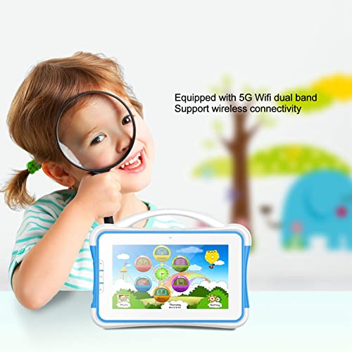 Pomya Toddler Tablet, 7 Inch 1280x800 HD Kids Learning Tablet for Android 10, 1GB Plus 32GB Eye Protection Tablet Supports 3G Network, 5G WiFi Tablet for Daily Life