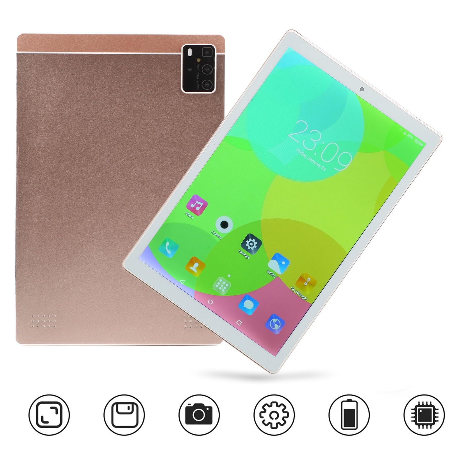 Zopsc 10.1in Talkable Smart Tablet for Android5.1 Support 2.4 5G WiFi 1 16GB 1280 * 800 0.3 2MP MT6592 Octa Core 3000mAh 100 240V Gold